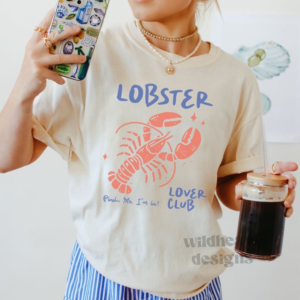 Lobster Shirt, Coastal Shirt, Summer T-shirt - Heather Dust XS-2X